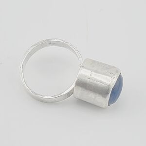 BLUE KYANITE STONE RING HANDMADE IN STERLING SILVER METAL SIZE 8.5